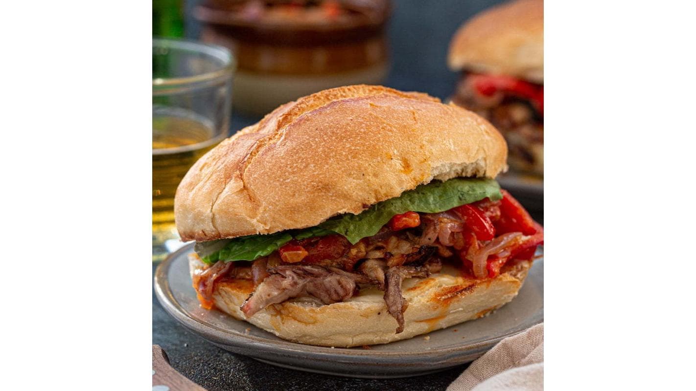 Dominican Roast Pork Sandwich ( Sandwich de Pernil Dominicano ) at Rico Pica Pollo