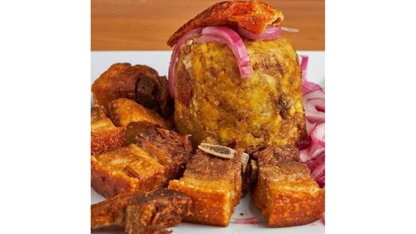 Pork Belly Mofongo - Mofongo con Chicharron de Cerdo at LaGuardia Cafe