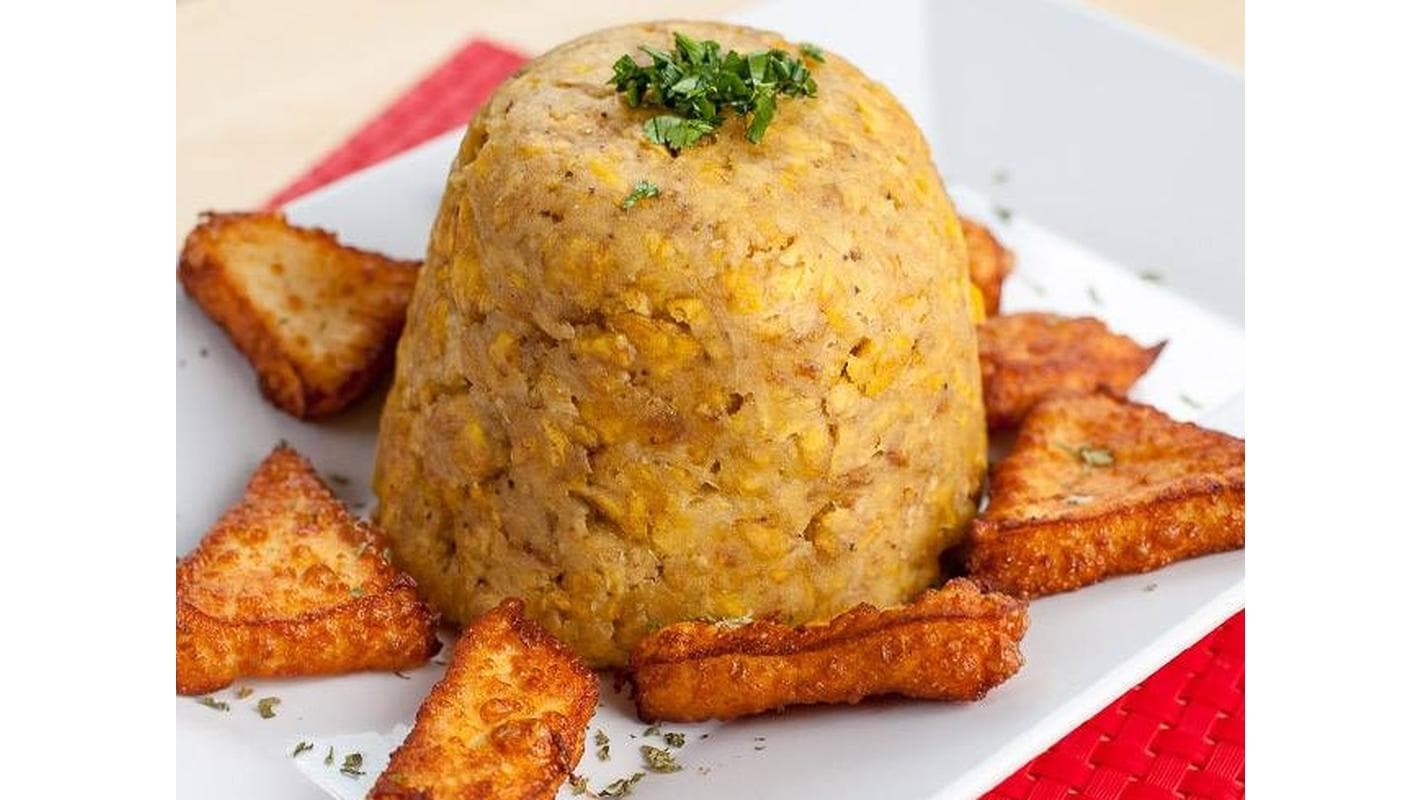 Mofongo with Fried Cheese ( Mofongo con Queso Frito ) at El Tablazo Restaurant