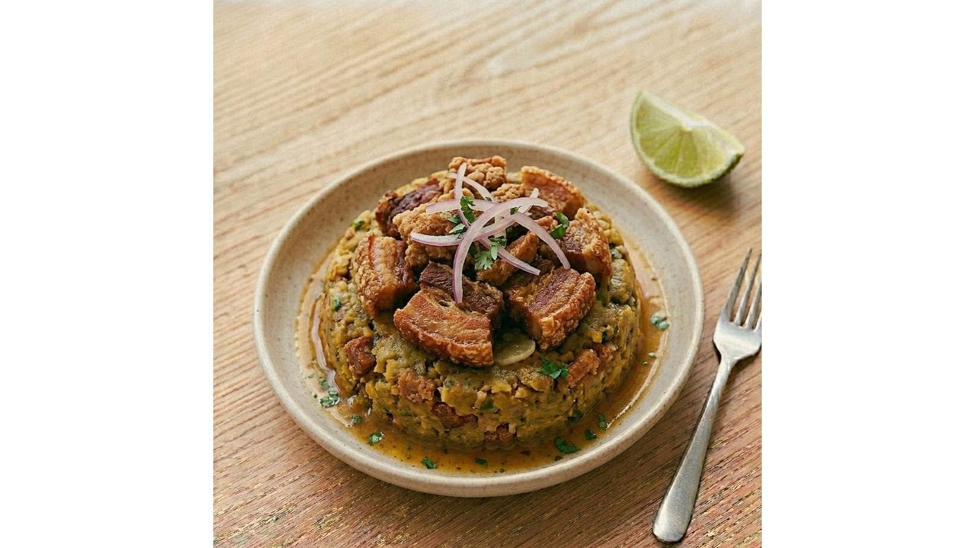 Pork Belly Mofongo ( Mofongo de Chicharron de Cerdo ) at Mi Sabor Restaurant